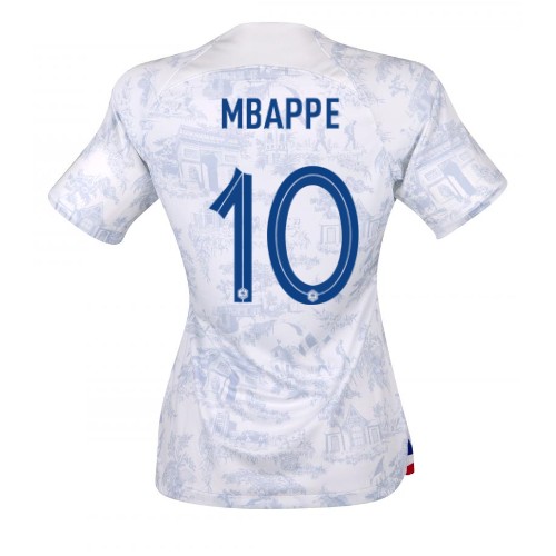 Frankrike Kylian Mbappe #10 Bortedrakt Kvinner VM 2022 Kortermet Frankrike Kylian Mbappe #10 Bortedrakt Kvinner VM 2022 Kortermet